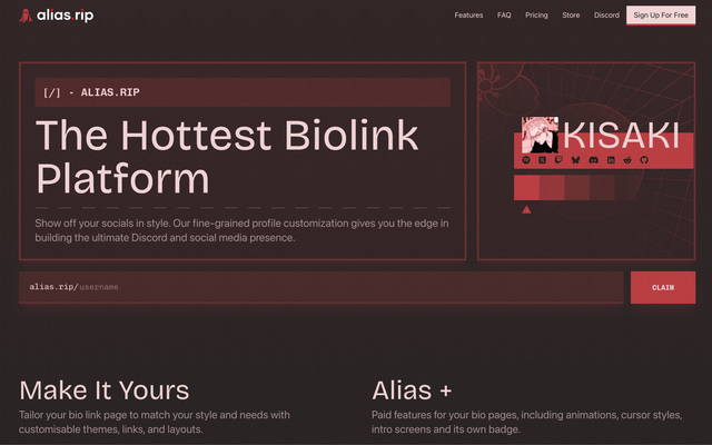 Alias, a link management and analytics platform built by Levara