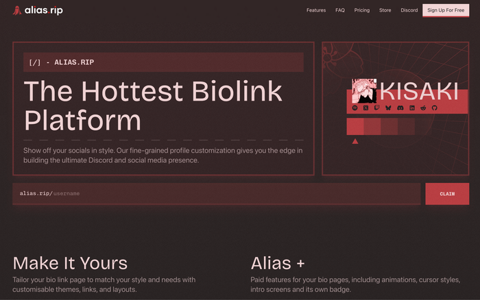 Alias.rip — Advanced link management and analytics.